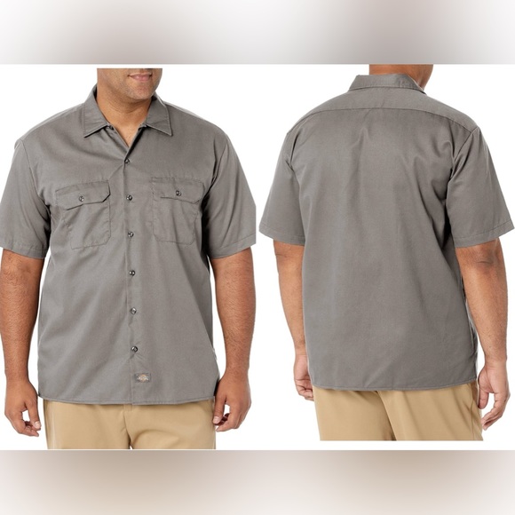 DICKIES MENS WORK SHIRT. GREAT USED CONDITION. SHORT SLEEVE. TRADITIONAL FIT - Picture 1 of 11